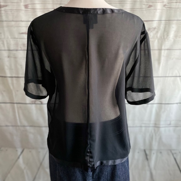 Mossimo Sheer Button Down Crop Top - Picture 2 of 3